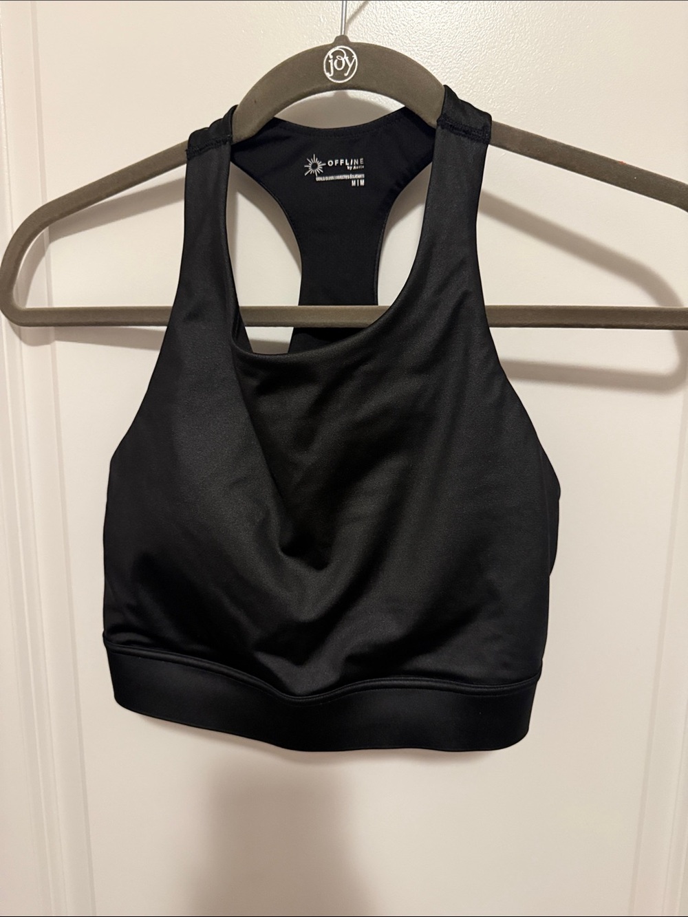 Aerie offline Black High-Neck Sports Bralette